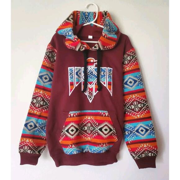 Kids Aztec Southwestern Tribal Eagle Colorful Sweatshirt Hoodie Size 6 = US Sz 7 - Picture 1 of 7